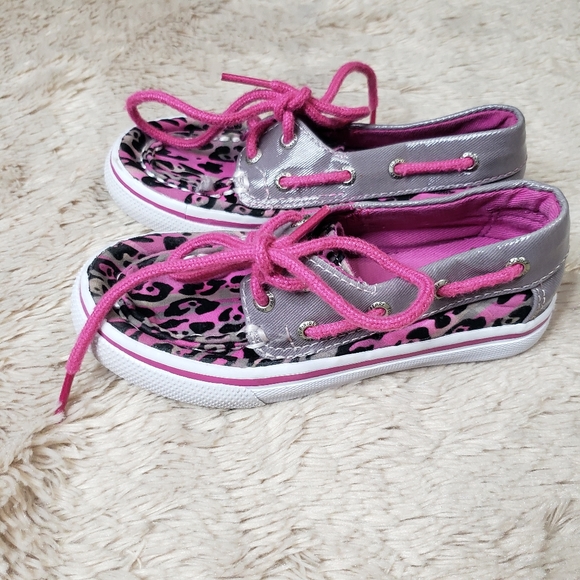 Sperry Bahama stone pink plaid leopard print shoes - Picture 7 of 8